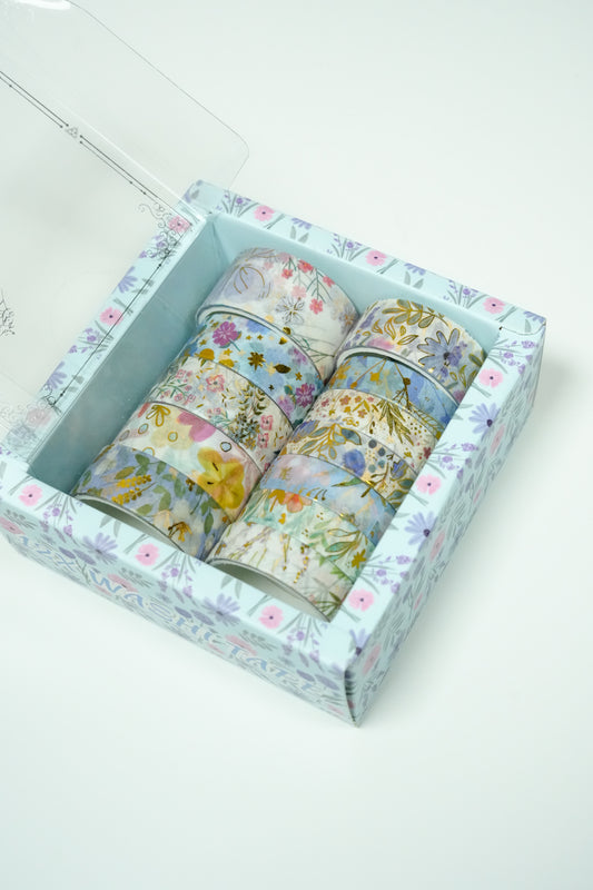 Floral Washi Tape Set — Aesthetic Journaling Collection (12 pcs) 🌸